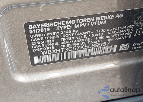 2019 BMW X1 xDrive28I from USA, damaged, VIN WBXHT3C57K5L89957